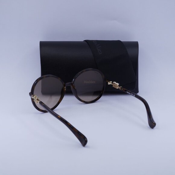 MaxMara EMME15 MM0065 52G Sunglasses Havana Round Frame, Brown Lenses - Picture 11 of 11